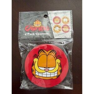Garfield 4-Pack Round Drink Coasters - Red